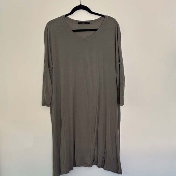 Jarbo Dress Green Gray Dolman Sleeves Knit Stretchy L - Picture 1 of 5